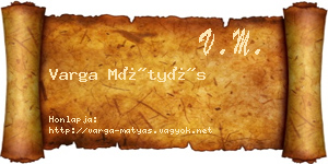 Varga Mátyás névjegykártya