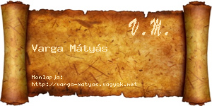Varga Mátyás névjegykártya