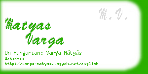 matyas varga business card