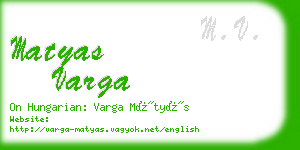 matyas varga business card